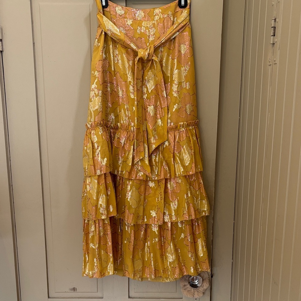 Ulla Johnson Yellow Floral Maxi Skirt